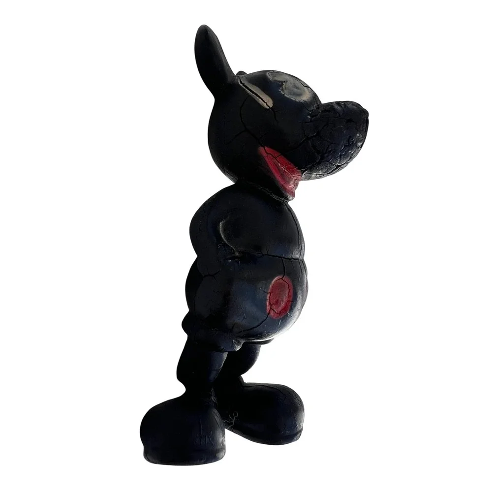 Rare 1930s Seiberling Latex Mickey Mouse Figure Vintage Disneyana Folk Art Decor - Picture 3 of 7